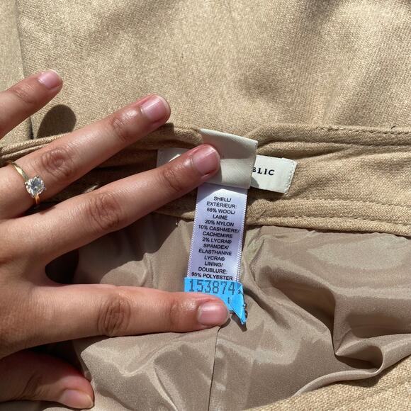 Banana Republic Harrison Wool Dress Pants Beige Camel Brown Size 0 Petite Warm - Picture 5 of 6